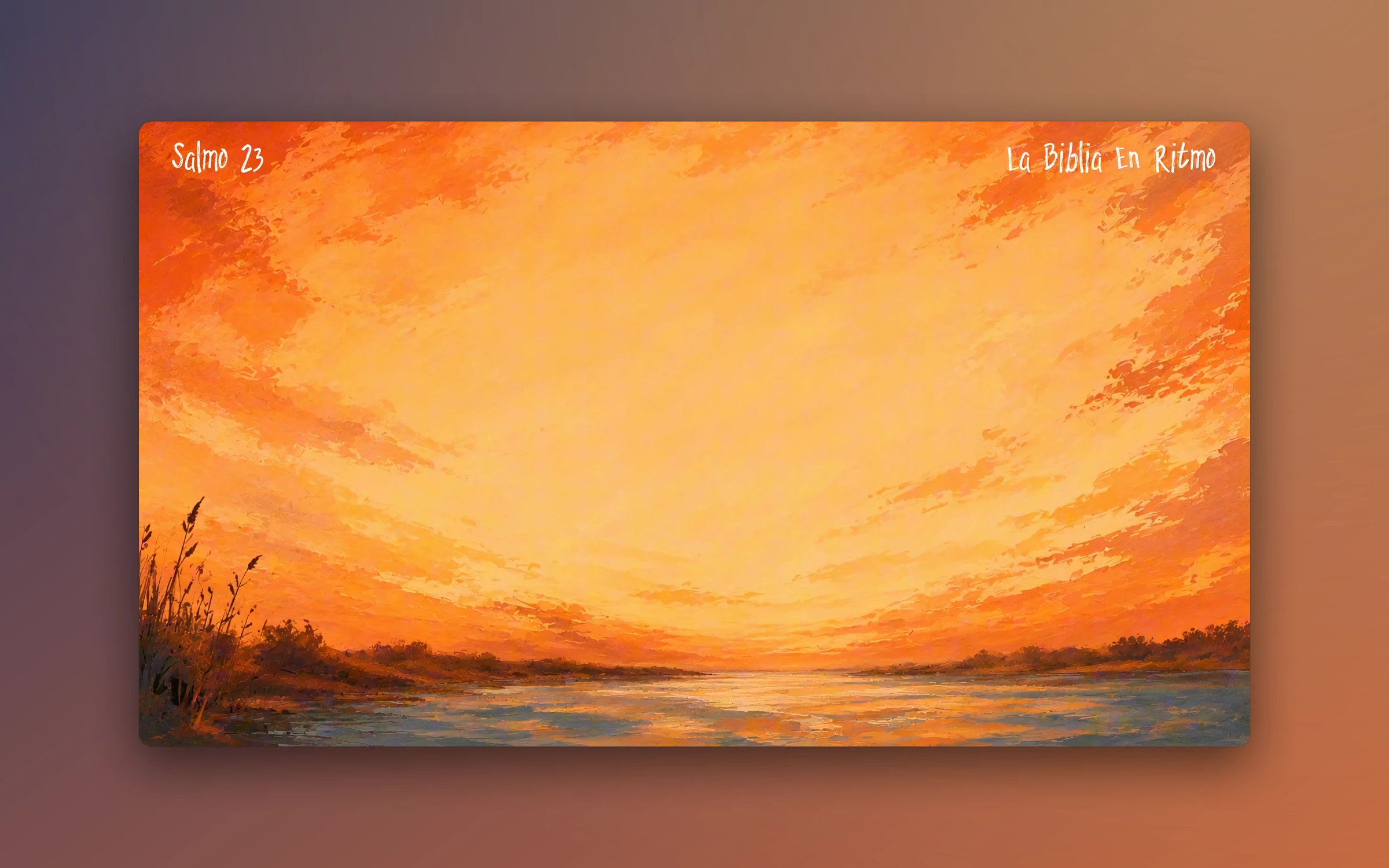 A painted sunset frame from the Salmo 23 video