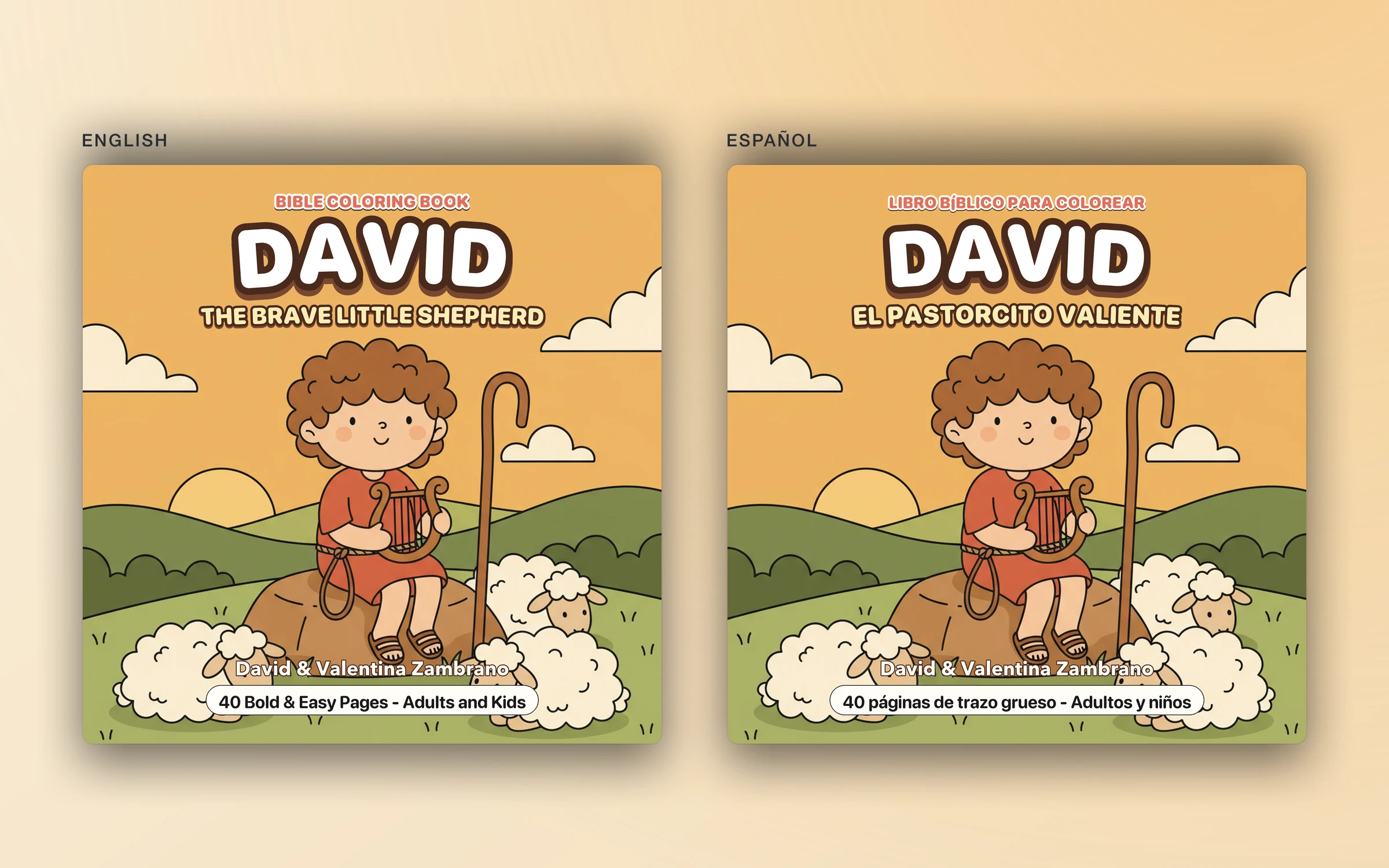 The David cover in English and in Spanish