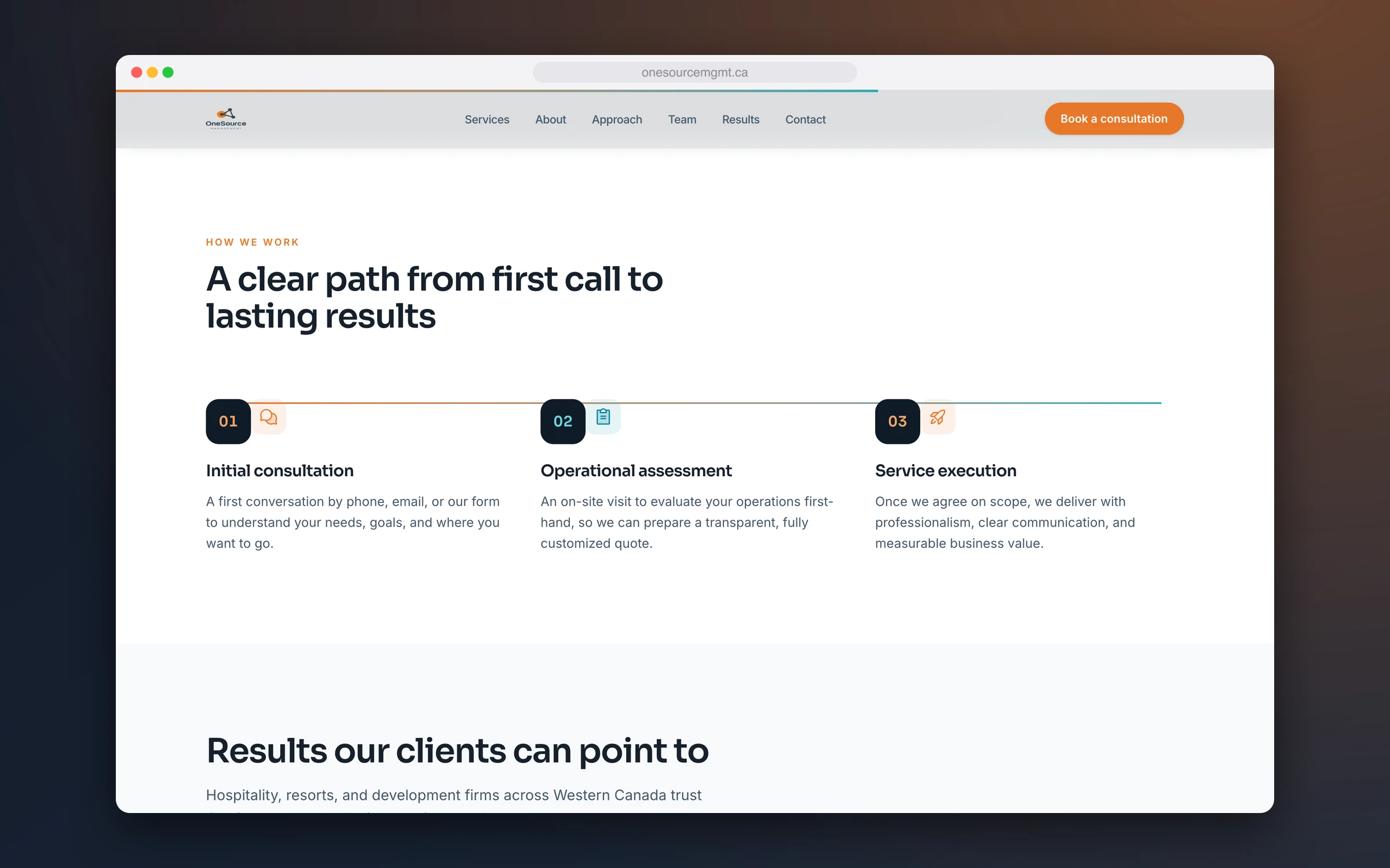 Three steps: initial consultation, operational assessment, service execution